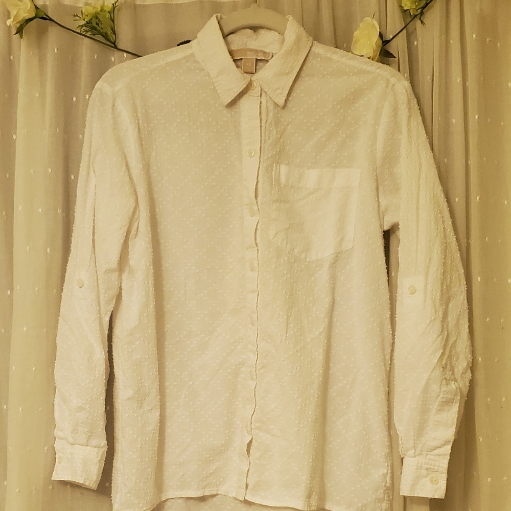 Micheal Kors Swiss Dot Button Up Shirt